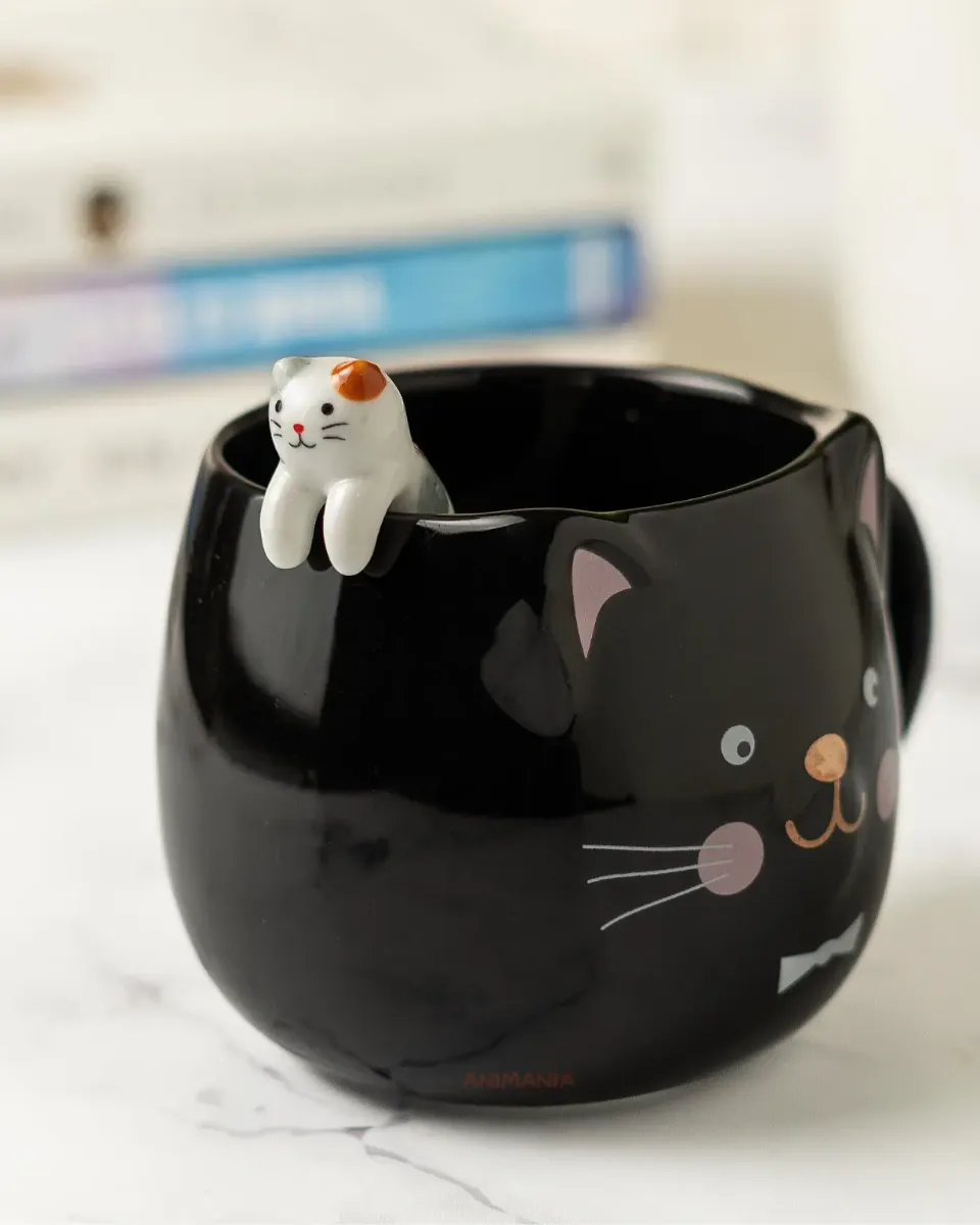 Cucharita Gatito Cerámica 10 cm Mini Cuchara