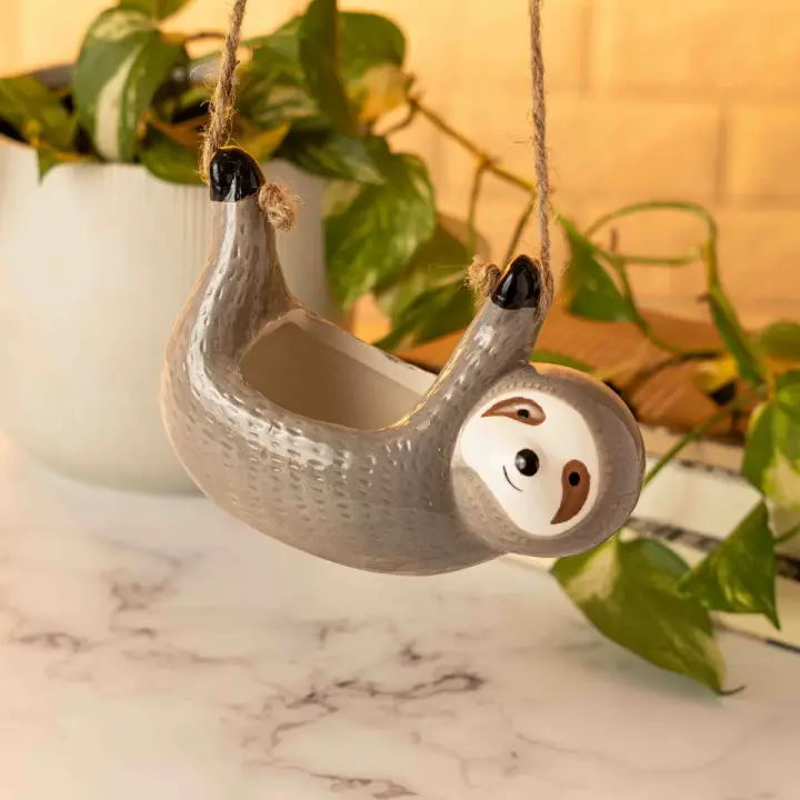 Maceta Colgante Con Cuerda Oso Perezoso Decorativa