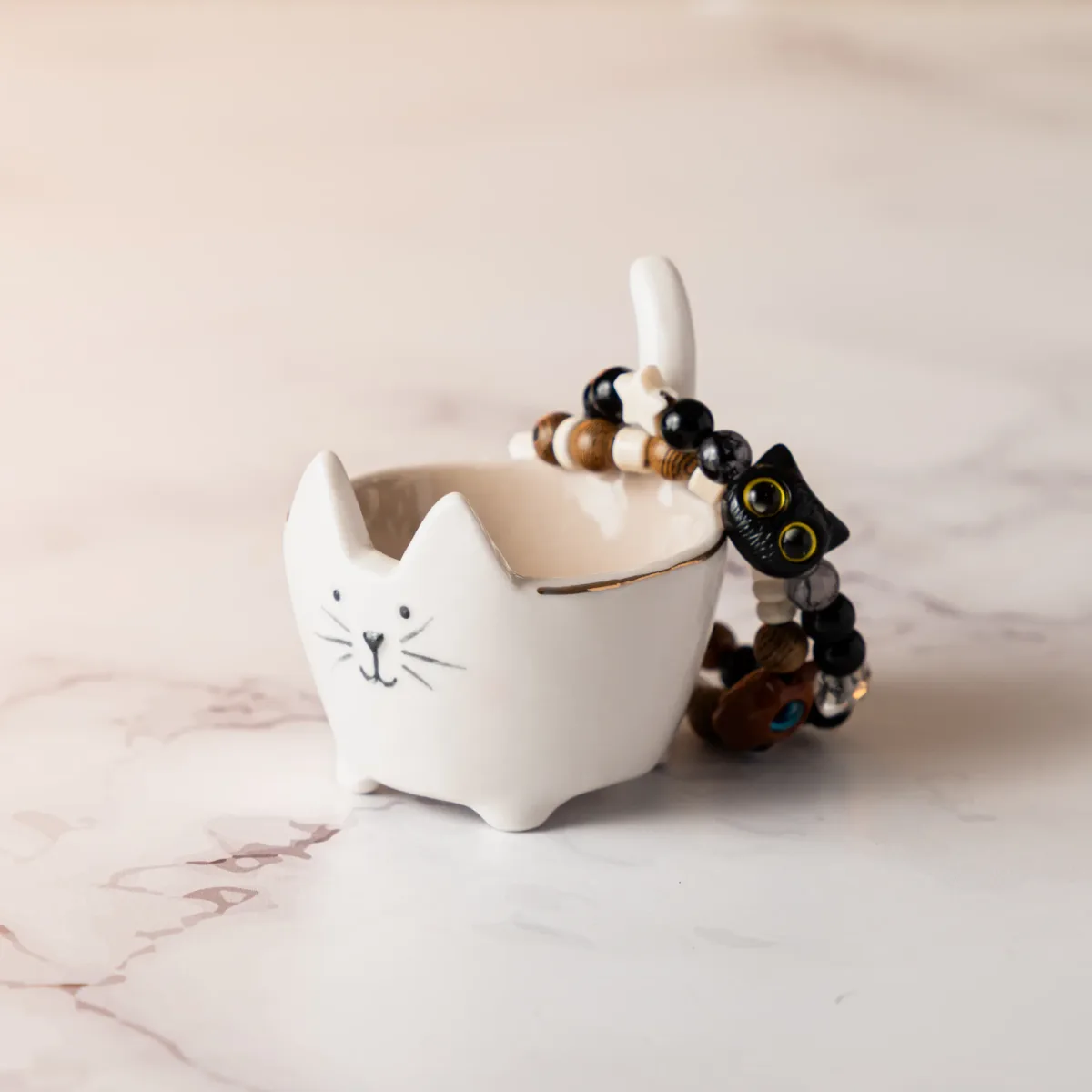 Mini Joyero De Gatito Con Cola Porta Anillos